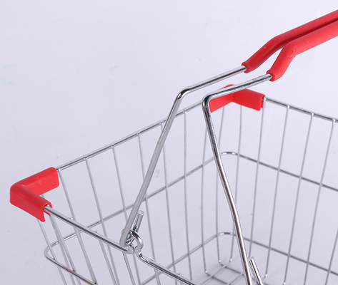 25L Capacity Chrome Shopping Basket , Supermarket Carry Basket ISO Certificates