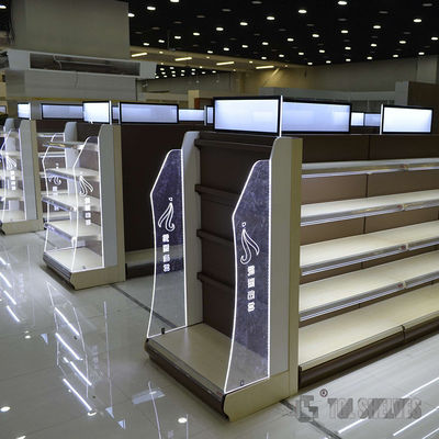 CE Certification Gondola Shelf Rack , Modern Gondola Shelving Powder Coating Surface