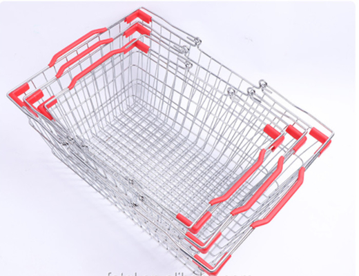 25L Capacity Chrome Shopping Basket , Supermarket Carry Basket ISO Certificates